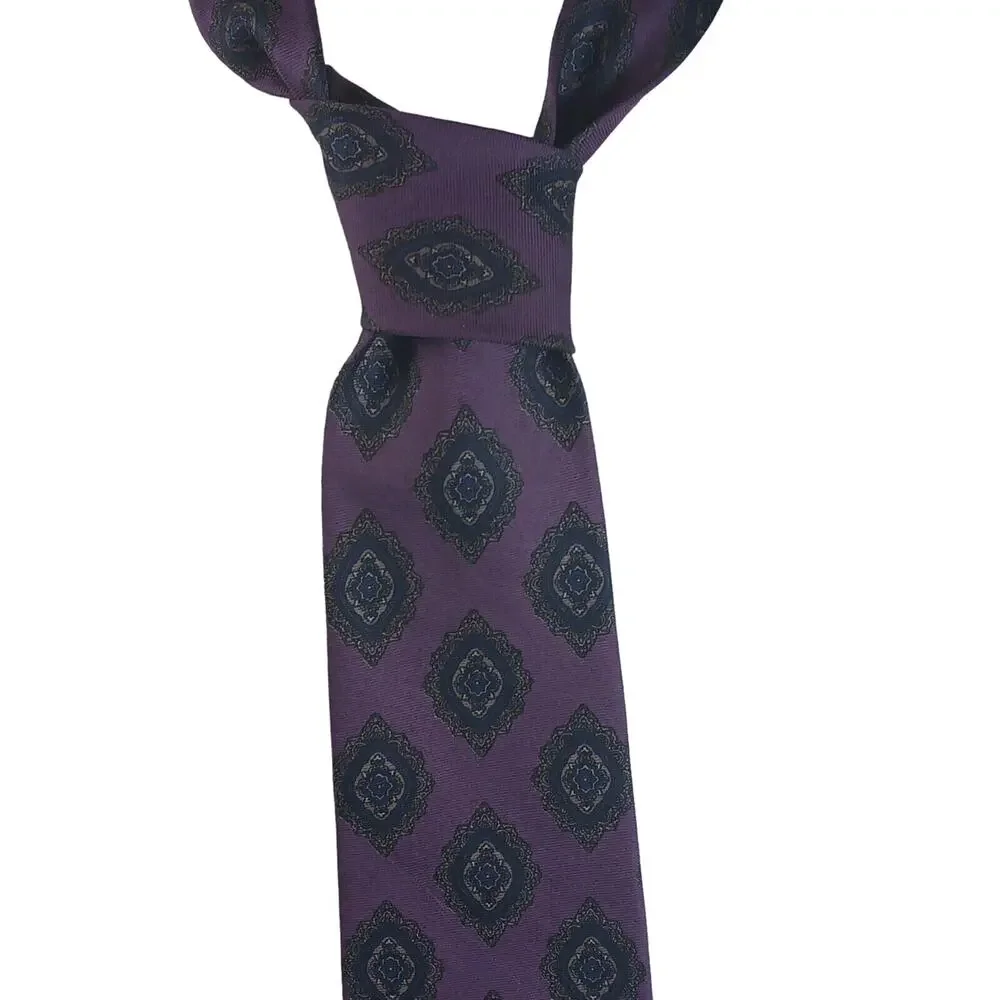 Gant Neck Tie One Size Limited Edition Purple Gold Diamond Silk Business Career